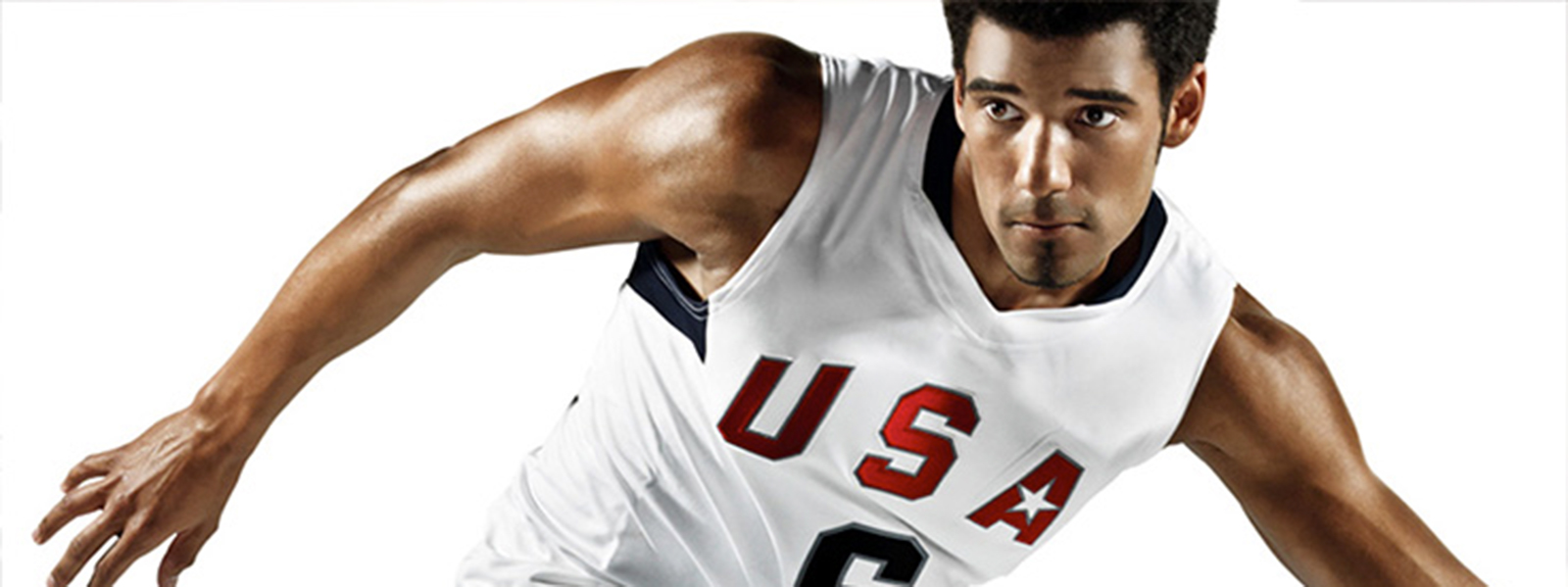 Basketball player wearing a Team USA jersey.