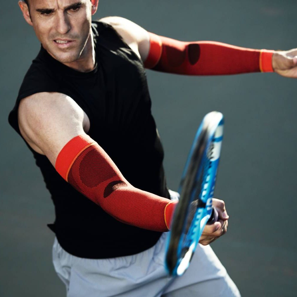 Image of tennis player wearing Sports Compression Sleeves Arm