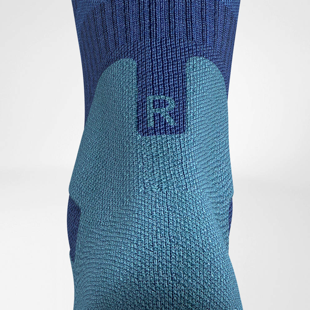 Image of Outdoor Merino Midcut Socks Ocean Blue Heel Detail