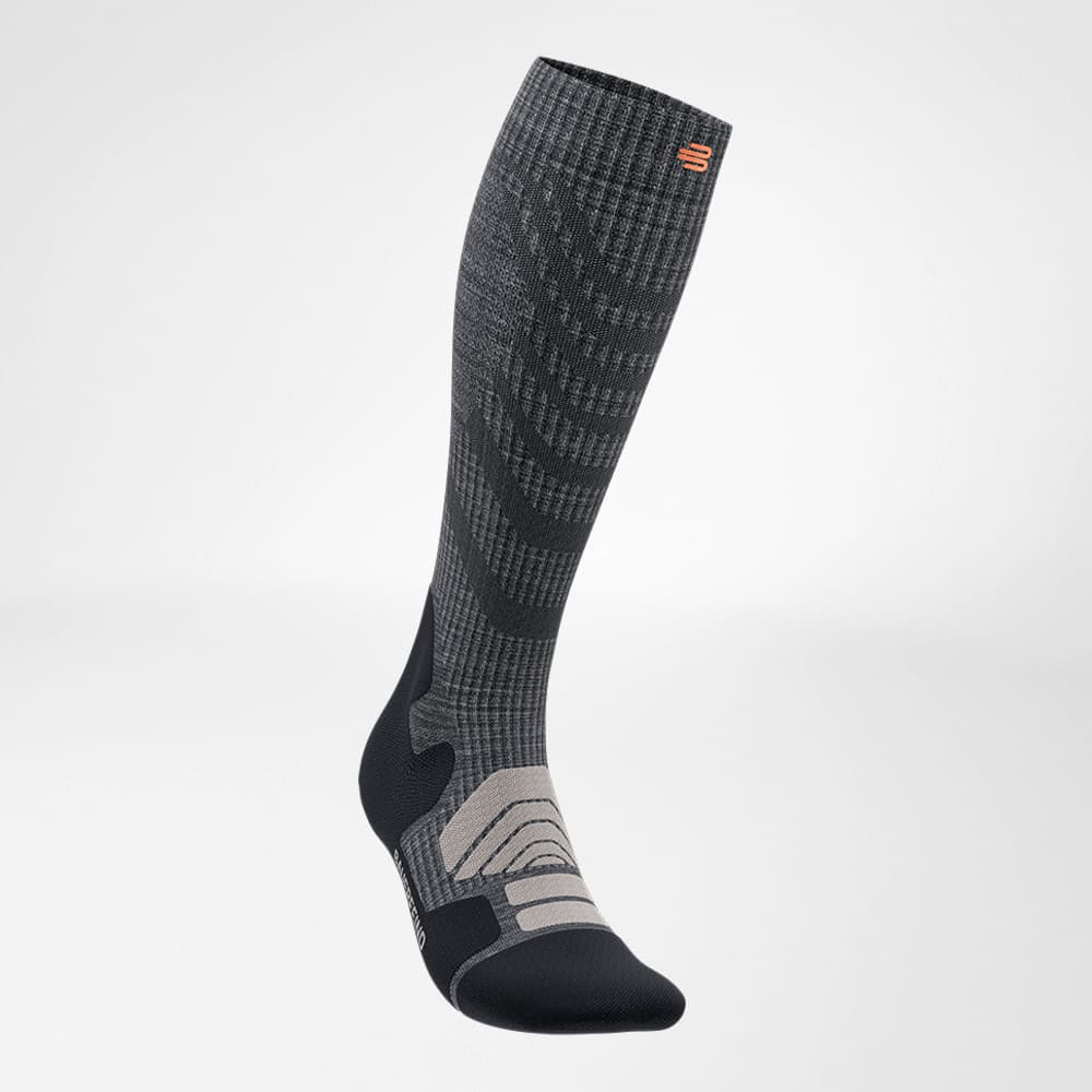 Image of Outdoor Merino Compression Socks Lava Grey Front Angle