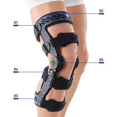 Adjustable knee brace for ACL and ligament support