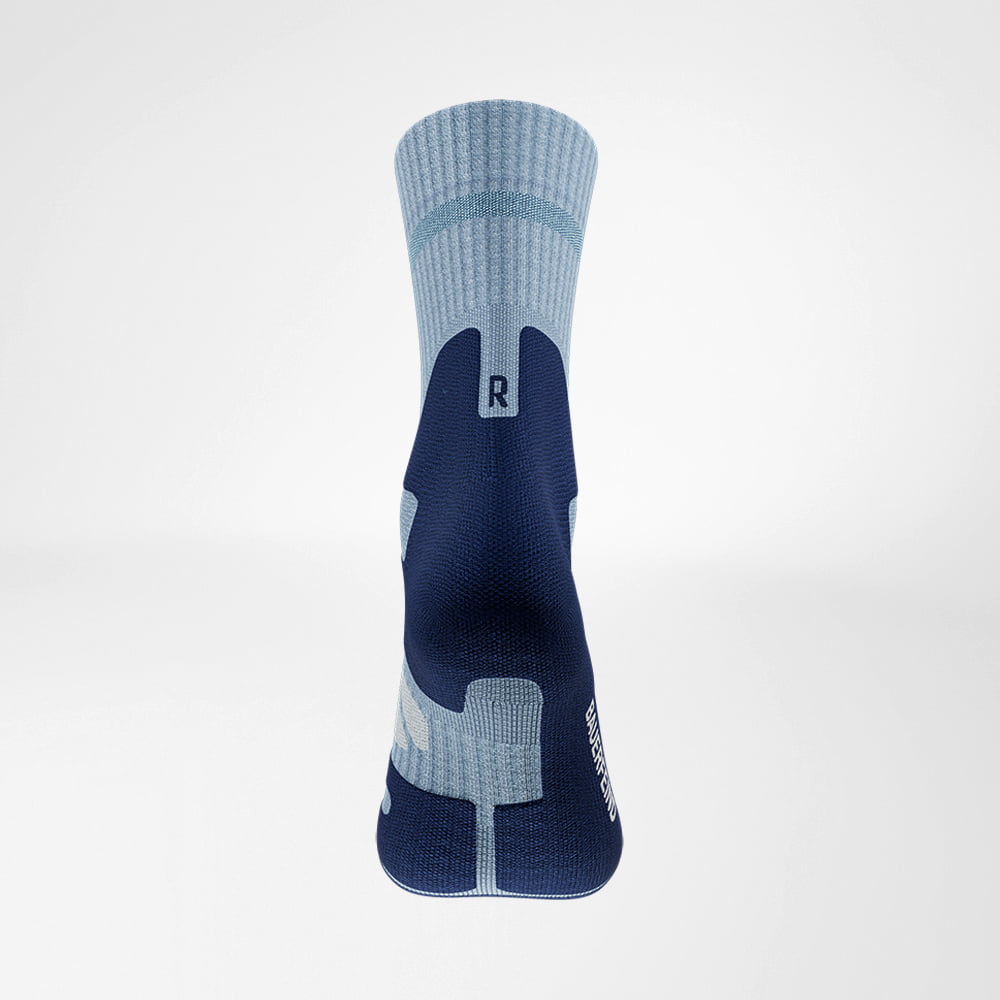 Image of Outdoor Merino Midcut Socks Sky Blue Heel Detail