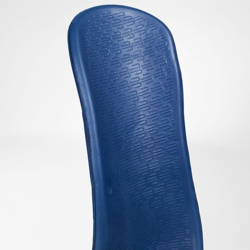 Close-up view of the textured blue CaligaLoc Ankle Splint cushion