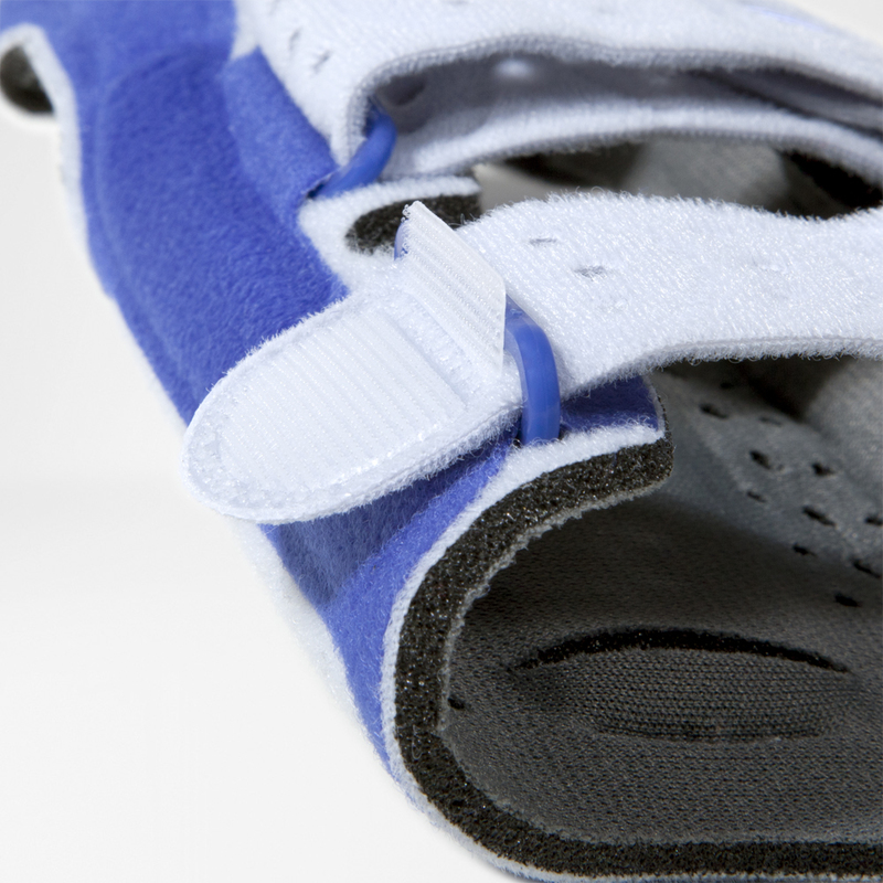 Close-up image of one of the Velcro straps on Bauerfeind's ManuLoc wrist support splint.