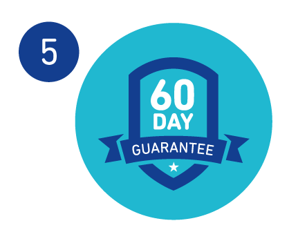 Graphic icon to illustrate Bauerfeind's 6 -day money-back guarantee.