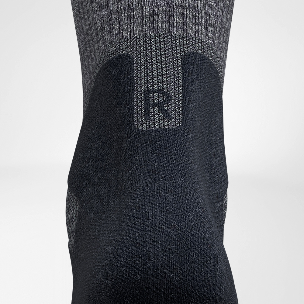 Image of Outdoor Merino Compression Socks Lava Grey Back Detail