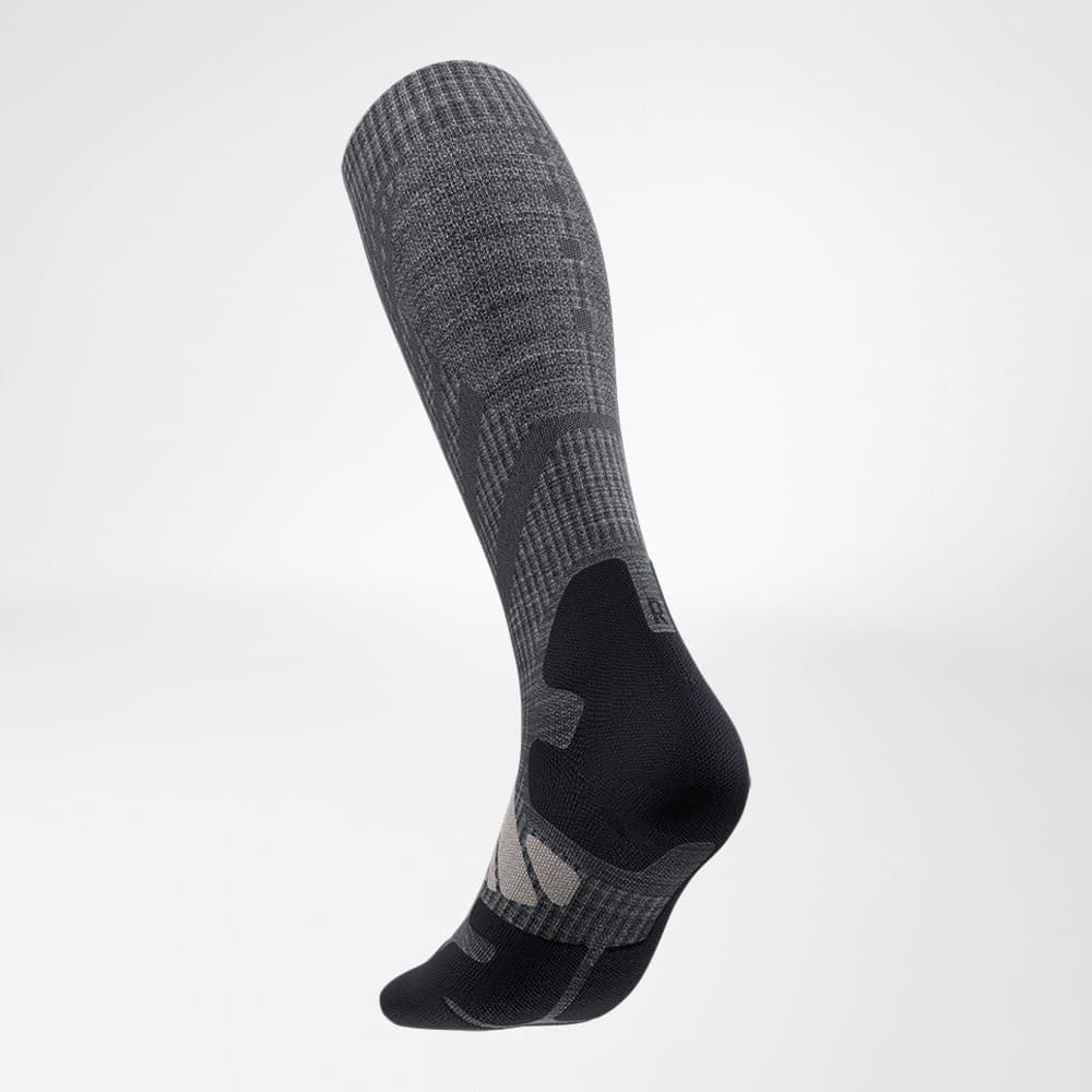 Image of Outdoor Merino Compression Socks Lava Grey Back Angle